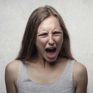 Woman struggling with anger responses